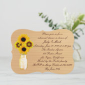 Rustic Yellow Mason Jar Rehearsal Dinner Invite Kaart (Staand voorkant)