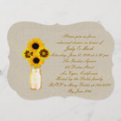Rustic Yellow Mason Jar Rehearsal Dinner Invite Kaart (Voorkant / Achterkant)