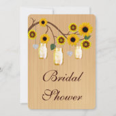 Rustic Yellow Mason Jars Bridal Shower Kaart (Voorkant)