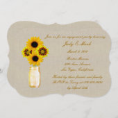 Rustic Yellow Mason Jars Invitation de la partie d (Devant / Derrière)