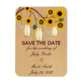 Rustic Yellow Mason Jars Save the Date Magnet Magneet (Verticaal)