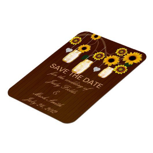 Rustic Yellow Mason Jars Save the Date Magnet Magneet (Linkerzijde)