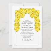 Rustic Yellow Roses Wedding Invitations Kaart (Voorkant)