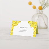 Rustic Yellow Roses Wedding Place Card (Achterkant)
