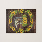 Rustic Yellow Sunflower Cowboy Boots Land Legpuzzel (Horizontaal)