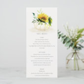 Rustic Yellow Sunflower Pumpkin Floral Wedding Menu (Staand voorkant)