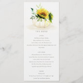 Rustic Yellow Sunflower Pumpkin Floral Wedding Menu (Voorkant)
