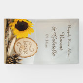 Rustic Yellow Sunflower Woodland Wedding Spandoek (Horizontaal)