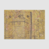 Rustic Yellow Textile Decoupage Tissuepapier (Voorkant)