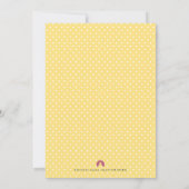 Rustic Yellow White Floral Birthday Party Invite Kaart (Achterkant)
