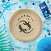 Rustic Yin Yang Lizards Birthday Papieren Bordje (Feest)