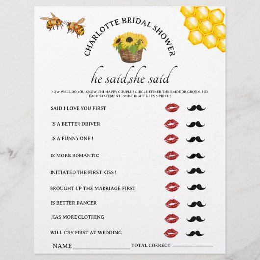 Rustic zei dat ze zei dat Vrijgezellenfeest Game Flyer (Voorkant)