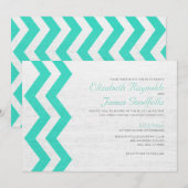 Rustic Zigzag Wedding Invitting Kaart (Voorkant / Achterkant)