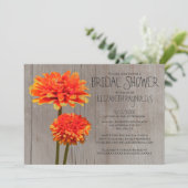 Rustic Zinnia Bridal Shower Invitations Kaart (Staand voorkant)