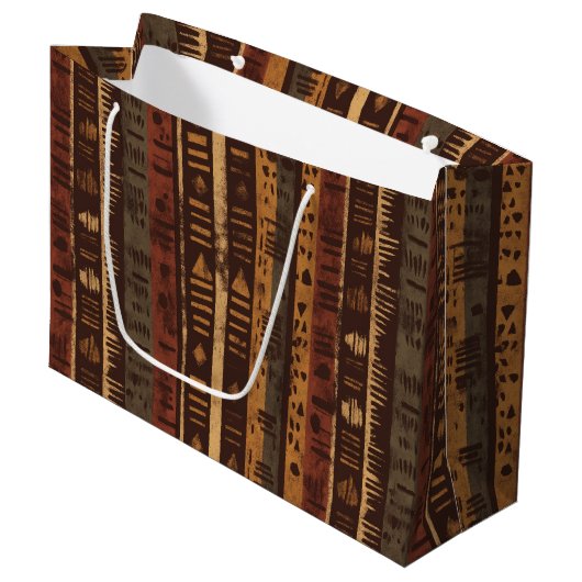 Rustic Zuidwestelijke Streeppatroon (5) Groot Cadeauzakje (Voorkant Gekanteld)