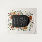 Rusticaal botanisch huwelijks welkomstscript terra wandkleed (Voorkant (horizontaal))