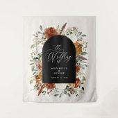 Rusticaal botanisch huwelijks welkomstscript terra wandkleed (Voorkant)