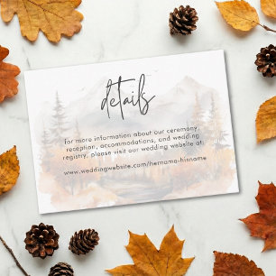 Rusticaal herfst berglandschap watercolor details informatiekaartje