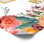 Rusticaal herfst oranje marigold huwelijksfotoprop poster (Hoek)