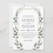 Rusticale botanische eucalyptus moderne QR-code tr Kaart (Voorkant)