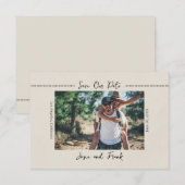 Rusticale minimalistische foto save the date kaart (Voorkant / Achterkant)