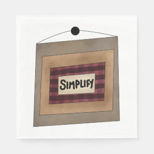Rusticale Minimalistische Simplify Woord Kunstbord Servet