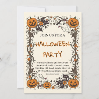 Rusticale Pompoen & Geest Griezeldag Herfst Hallow Kaart