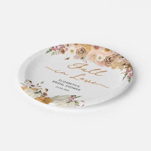 Rusticale pompoen verliefd papieren bord (Gekanteld)