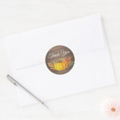 Rusticale Waterverf Herfst Pompoen Bedankt Ronde Sticker (Envelop)