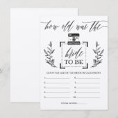 RusticHow Old was the Bride Vrijgezellenfeest Game Informatiekaartje (Voorkant / Achterkant)