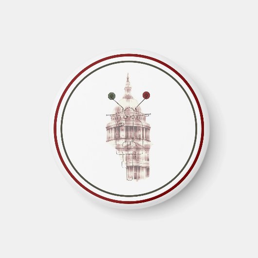 Rústico Vermelho Catedral Sketch Urbano Magneet (Voorkant)