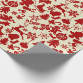 RusticRed Pattern feestelijke kerstinpakken Cadeaupapier (Hoek)