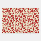 RusticRouge Motif Festif Papier d'enveloppement de (Devant 3)