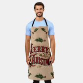 Rustiek 1876 Vrolijk Kerstfeest Schort (Gedragen)