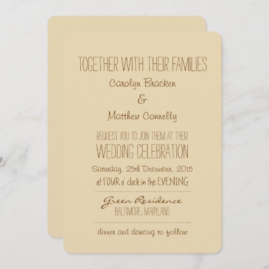 Rustiek | | Aankondiging bruine weddenschap (Voorkant / Achterkant)