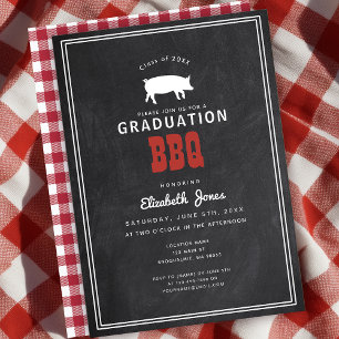 Rustiek Afstuderen Achtertuin BBQ Party Invitation Kaart
