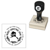 Rustiek Alaska Vrolijk Kerstmis Retouradres Rubberstempel (Gestempeld)