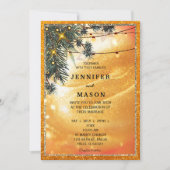 Rustiek Amber Lights bruiloft uitnodiging (Voorkant)