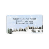 Rustiek Amerikaans West Kerstmis Retouradres Etiket (Voorkant)