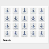 Rustiek Anker Bruiloft Favor Stickers / Navy (Vel)