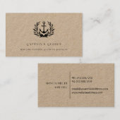 Rustiek anker logo kraft visitekaartje (Voorkant / Achterkant)