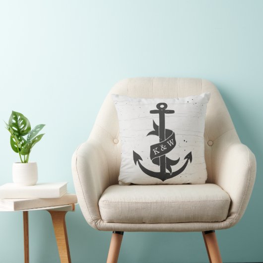 Rustiek  Anker Monogram Kussen (Stoel)