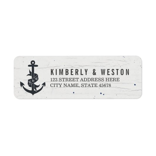 Rustiek Anker Monogram Retouradres Labels (Voorkant)