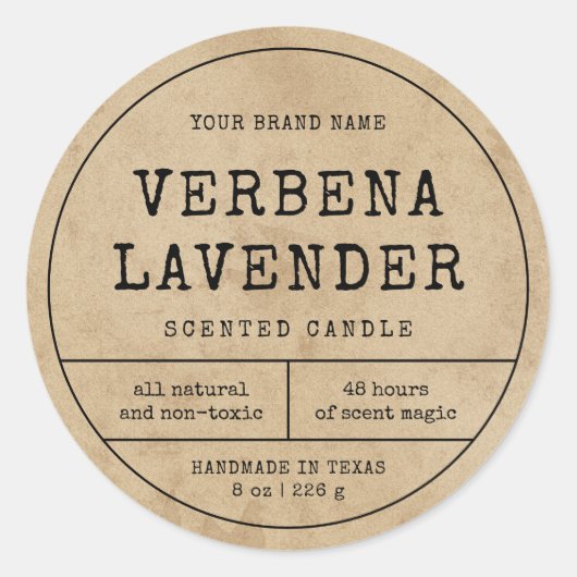 Rustiek  Apotheker Ronde Kaarsenkruik Label (Voorkant)