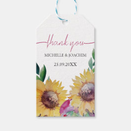 Rustiek Artistieke Zonnebloem Waterverf Art Cadeaulabel