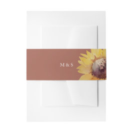 Rustiek Artistieke Zonnebloem Waterverf Art Uitnodigingen Wikkel