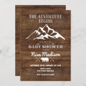 Rustiek avontuur begint met Baby shower Invitation Kaart (Voorkant / Achterkant)