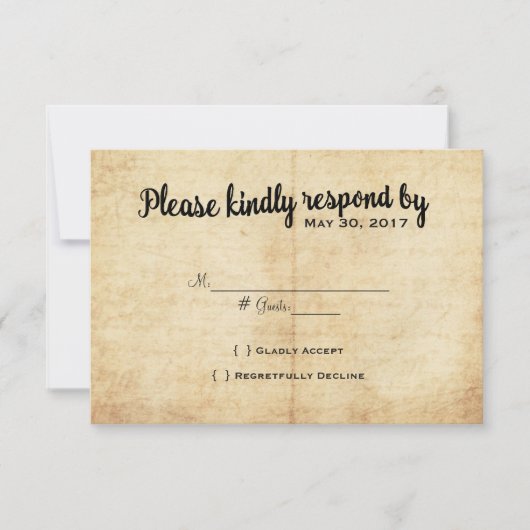 Rustiek Avontuur Bruiloft RSVP Kaart (Voorkant)