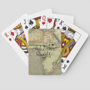 Rustiek Avontuur Wacht Oude Wereldkaart Pokerkaarten