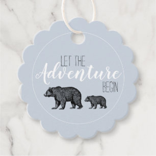 Rustiek Avontuur Woodland Beren Baby shower Bedankjes Labels